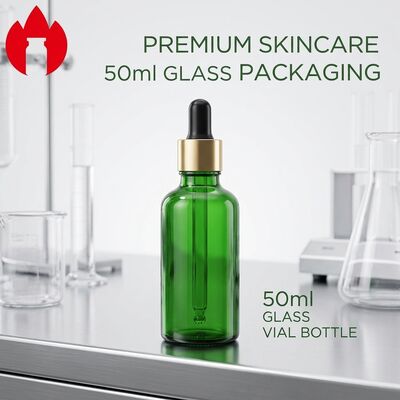 50ml グリーン コスメティック エッセンシャル オイル ガラス ボトル