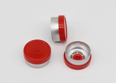 13mmの注入のガラスびんのためのアルミニウム プラスチック カバーを離れた赤く滑らかなフランジ フリップ