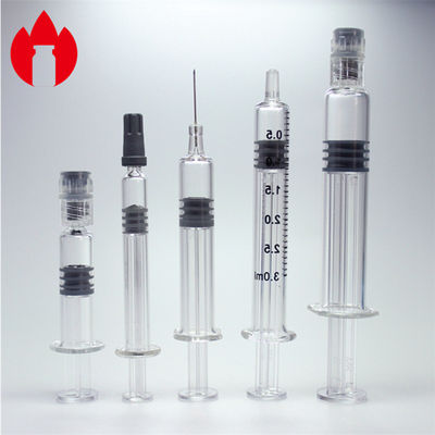 1ml 2.25ml 3ml 5ml ガラスのプリフィール注射器 透明色 薬剤や化粧品用