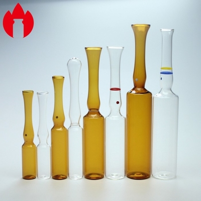 ガラスアンプル 1ml-20ml 空きクリアまたはアンバー 薬剤薬剤注射用ガラスアンプル